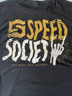 Speed Society Limited Edition Men's Black Graphic T‑Shirt with skeleton hand M